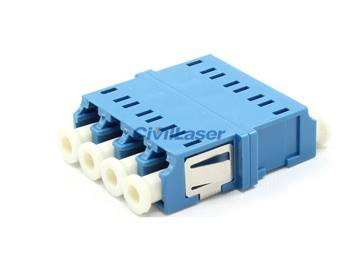 Multimode Four Core LC Cyan Fiber Optic Adapter